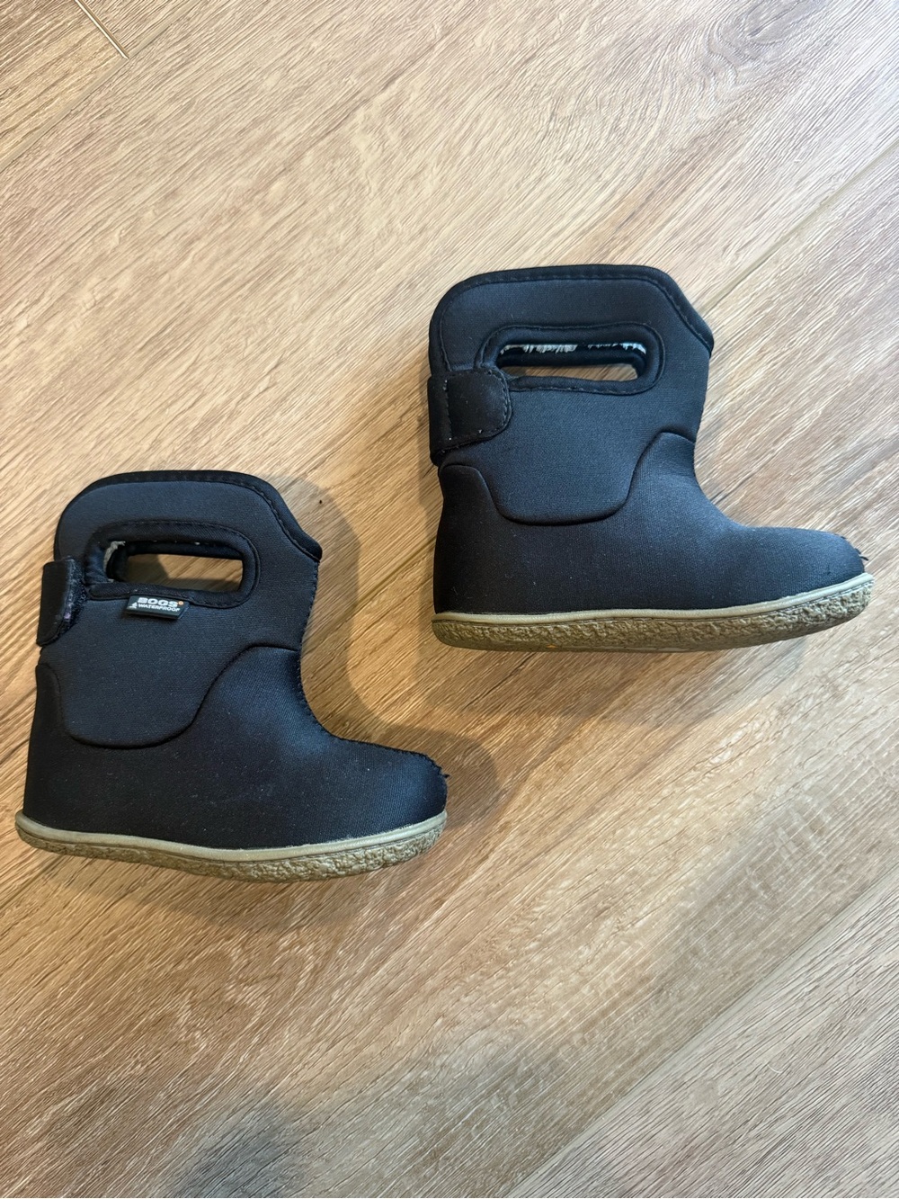 Infant Black Winter Boots with Easy-Grip Handles